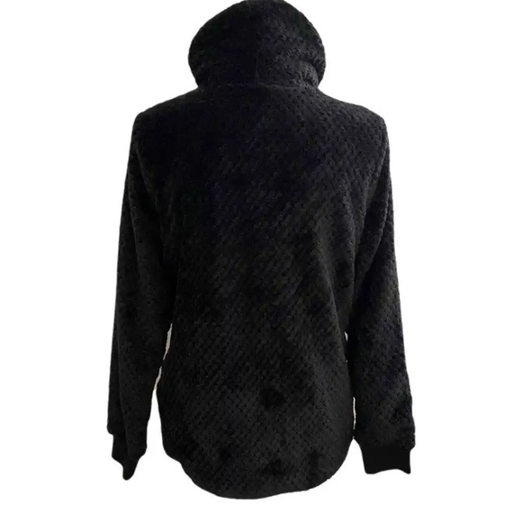 Ideology Women Quilted Faux-Fur Fleece Winter Jacket Full-Zip Black Small - Picture 6 of 6